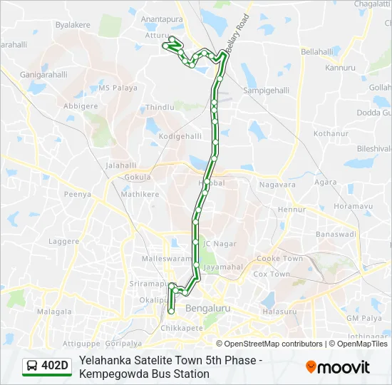 402D Bus Line Map