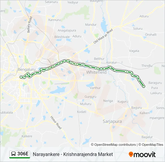 306E Bus Line Map