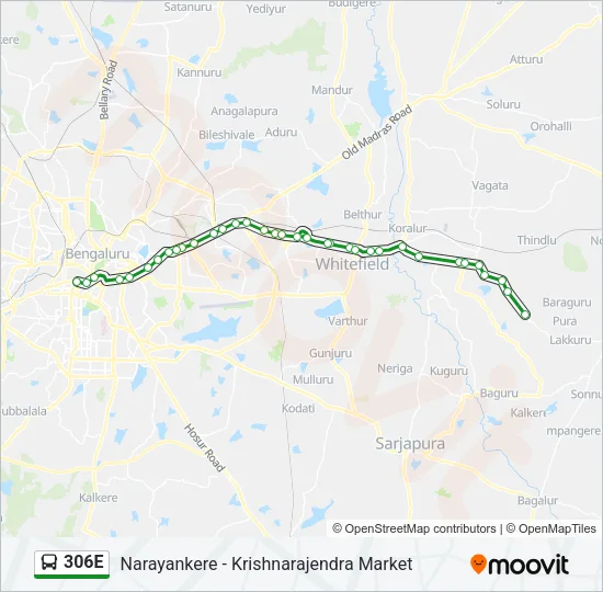 306E Bus Line Map