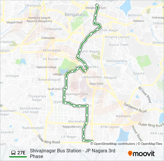 27E Bus Line Map