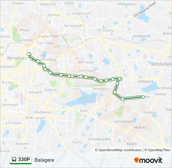 330P Bus Line Map
