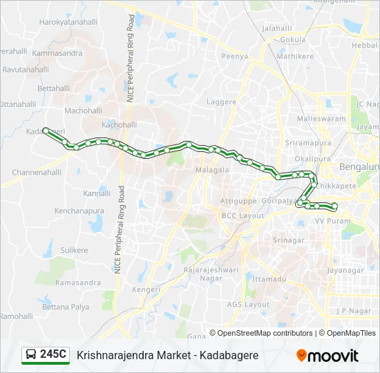 245C Bus Line Map
