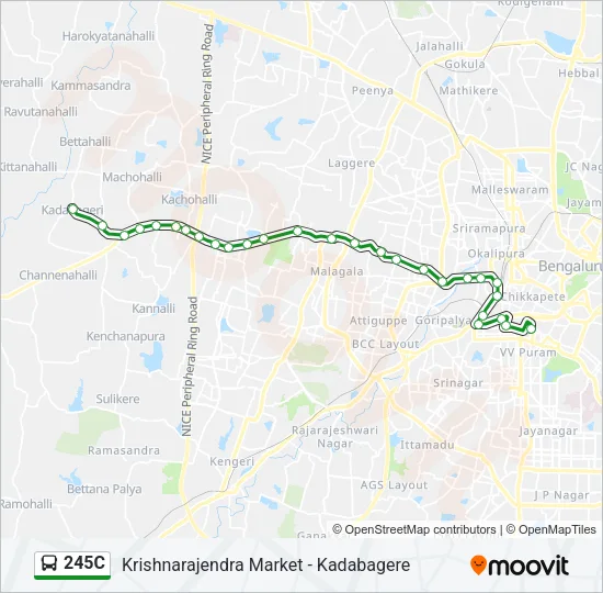 245C Bus Line Map