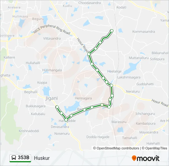 353B Bus Line Map
