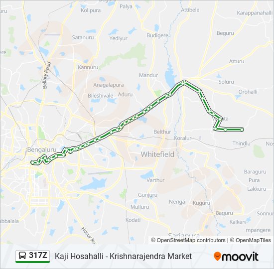 317Z bus Line Map