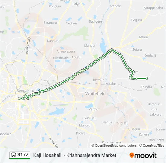 317Z Bus Line Map