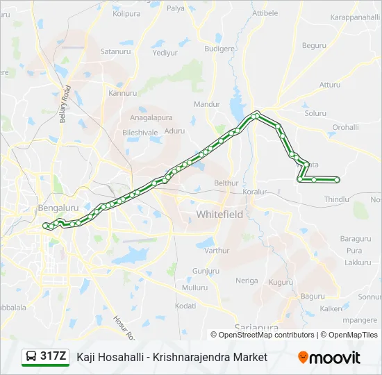 317Z Bus Line Map