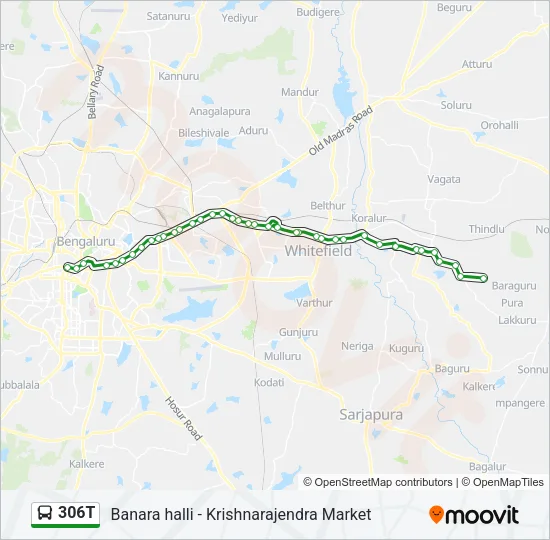 306T Bus Line Map