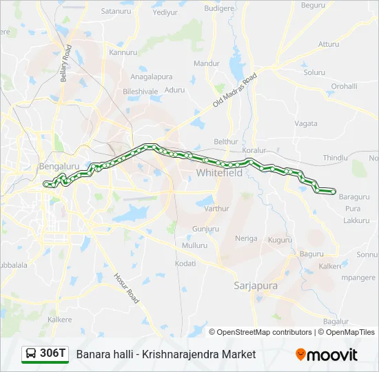 306T Bus Line Map