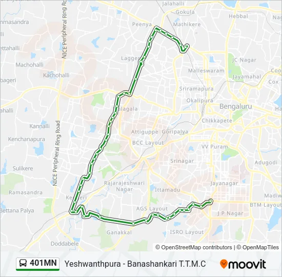 401MN Bus Line Map