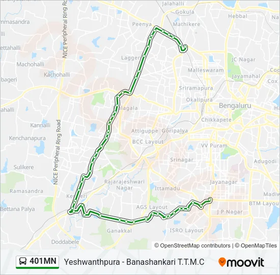 401MN Bus Line Map