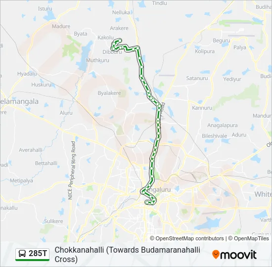 285T Bus Line Map