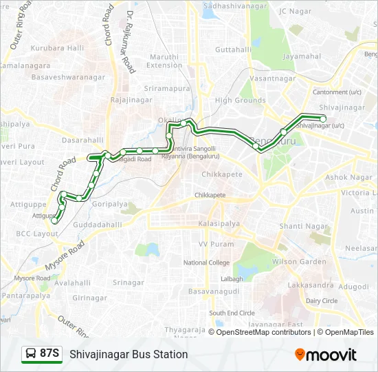 87S Bus Line Map