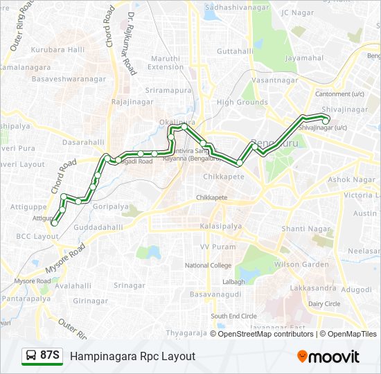 87S bus Line Map