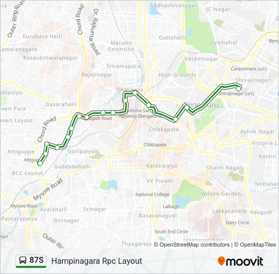 87S Bus Line Map