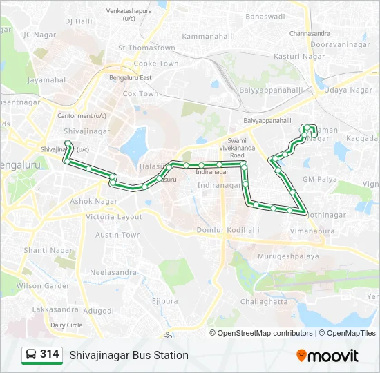 314 Bus Line Map