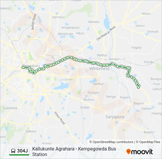 304J Bus Line Map