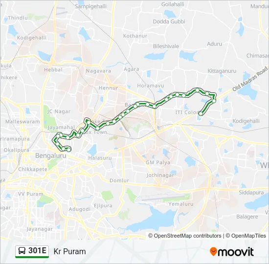 301E Bus Line Map