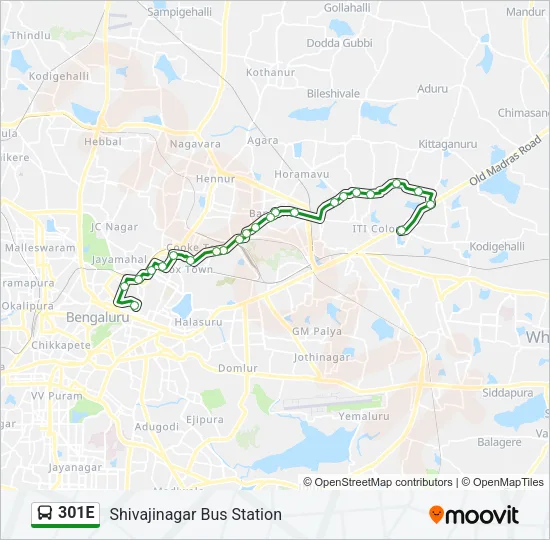 301E Bus Line Map