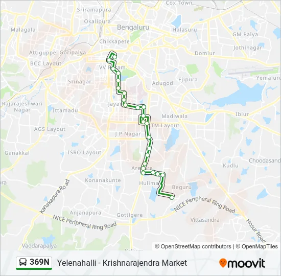 369N Bus Line Map