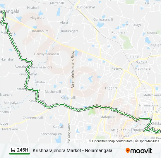 245H Bus Line Map