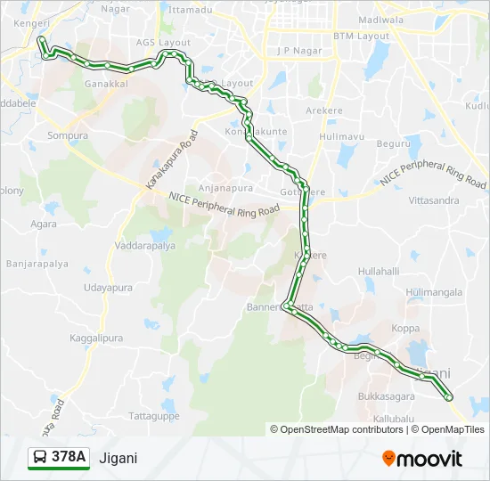 378A Bus Line Map