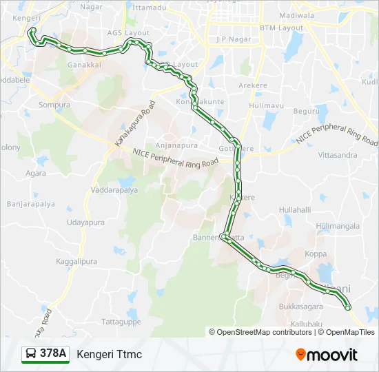 378A Bus Line Map