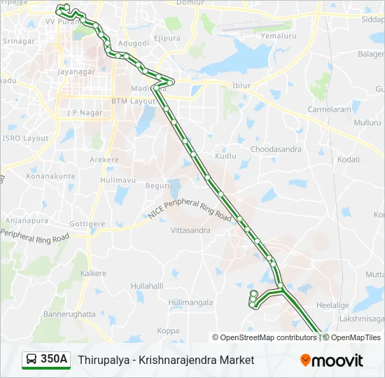 350A Bus Line Map