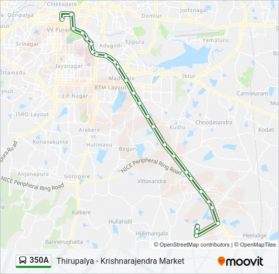 350A Bus Line Map