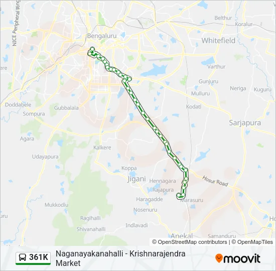 361K Bus Line Map