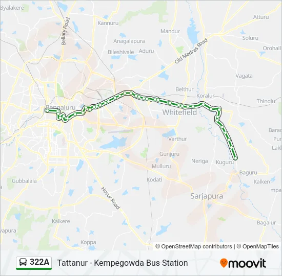 322A Bus Line Map