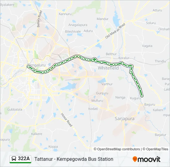 322A Bus Line Map