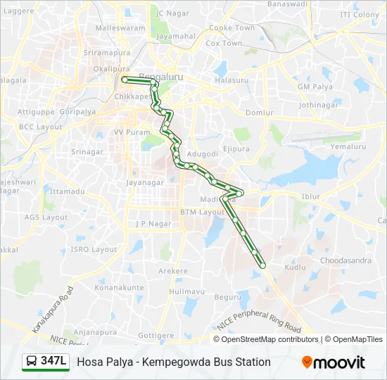 347L Bus Line Map