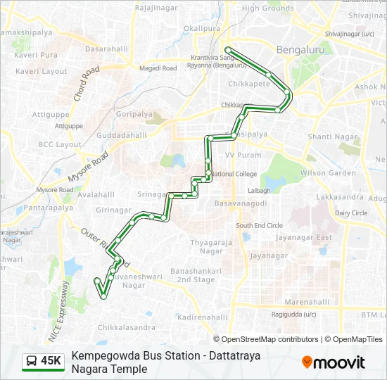 45K Bus Line Map