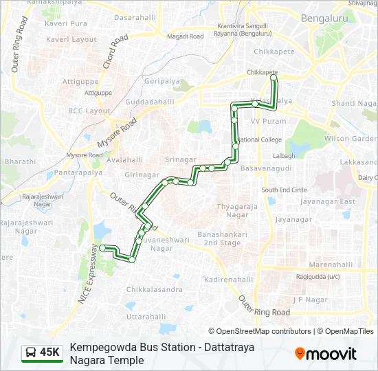 45K Bus Line Map