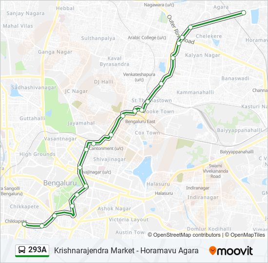 293A bus Line Map