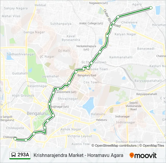 293A Bus Line Map