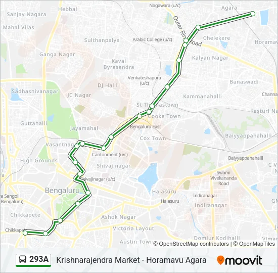 293A Bus Line Map