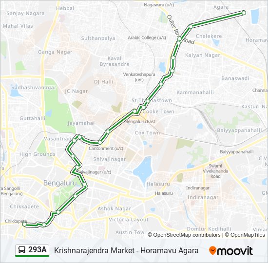 293a Route Schedules, Stops & Maps Horamavu Agara (Updated)