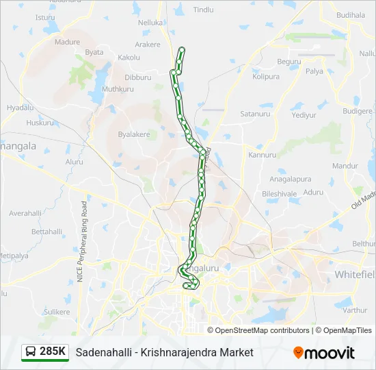 285K Bus Line Map