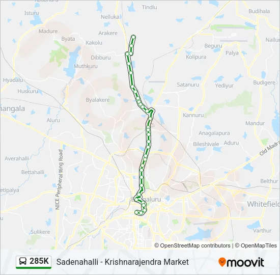 285K Bus Line Map