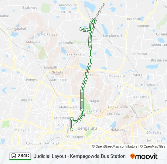 284C Bus Line Map