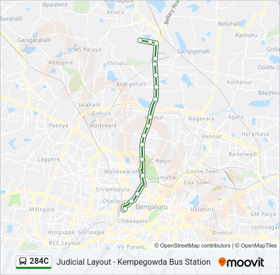 284C Bus Line Map