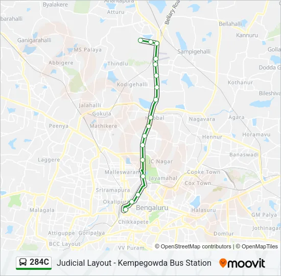 284C Bus Line Map