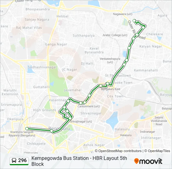 296 Bus Line Map