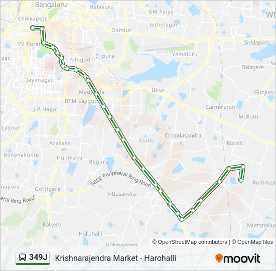 349J Bus Line Map