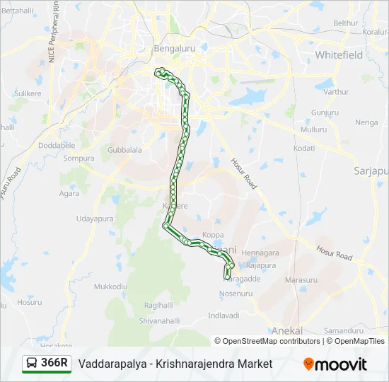 366R Bus Line Map