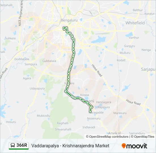 366R Bus Line Map