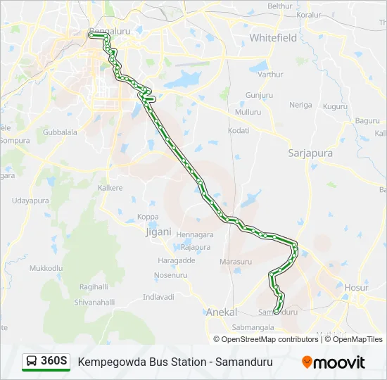 360S Bus Line Map