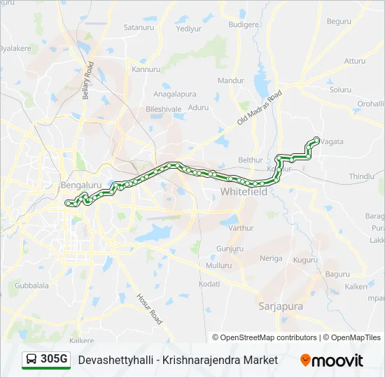 305G Bus Line Map
